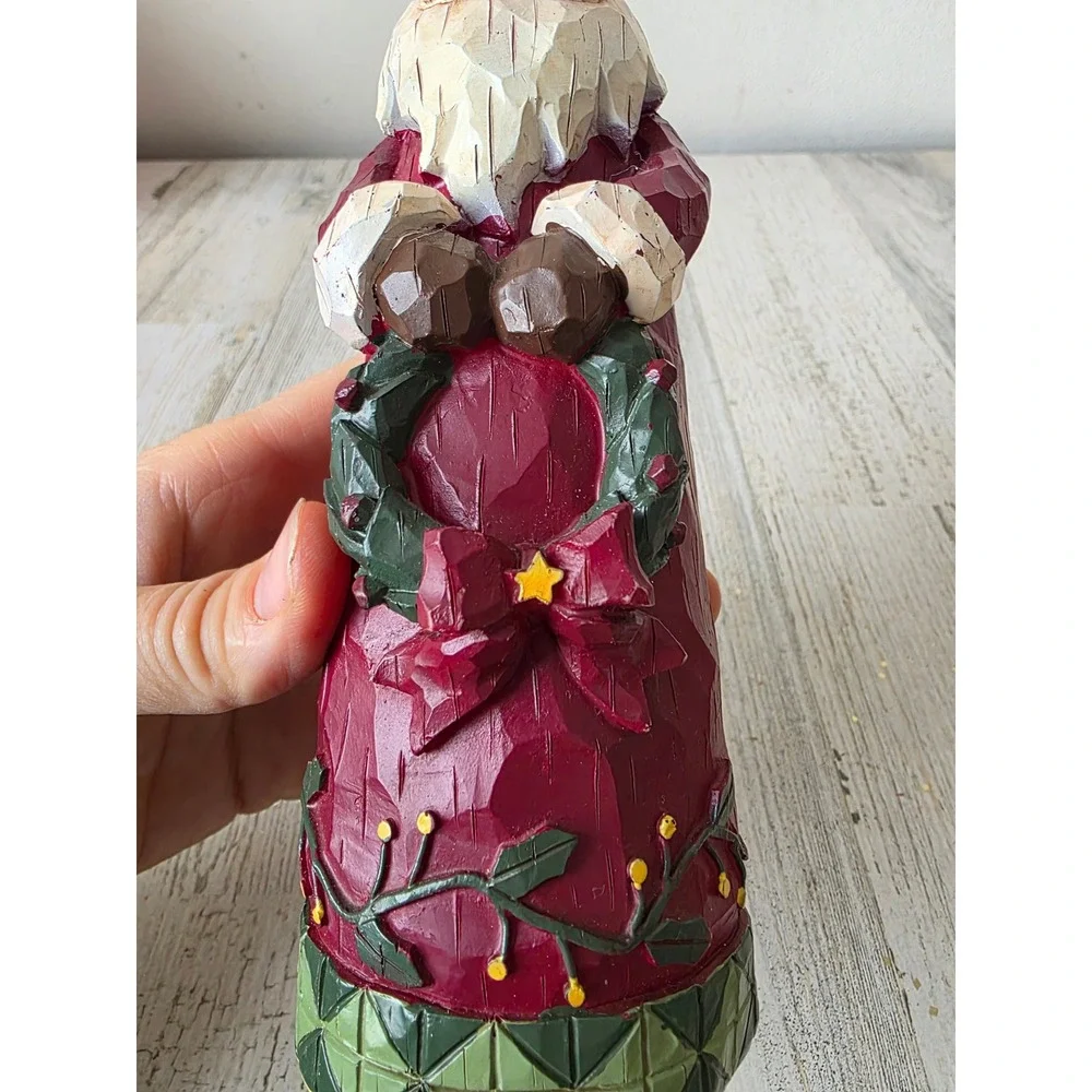 Vintage Santa wreath‎ statue figurine ivy garden Xmas tree decor